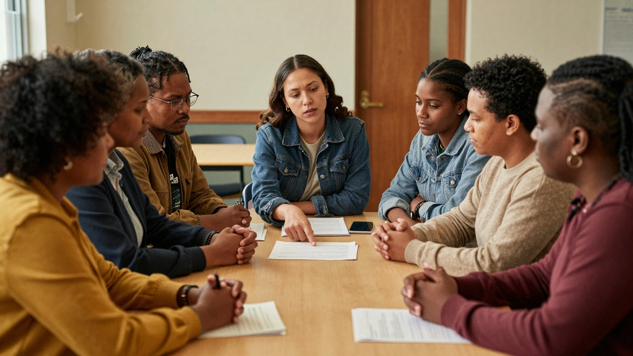 Tenants negotiating rights and reviewing documents together