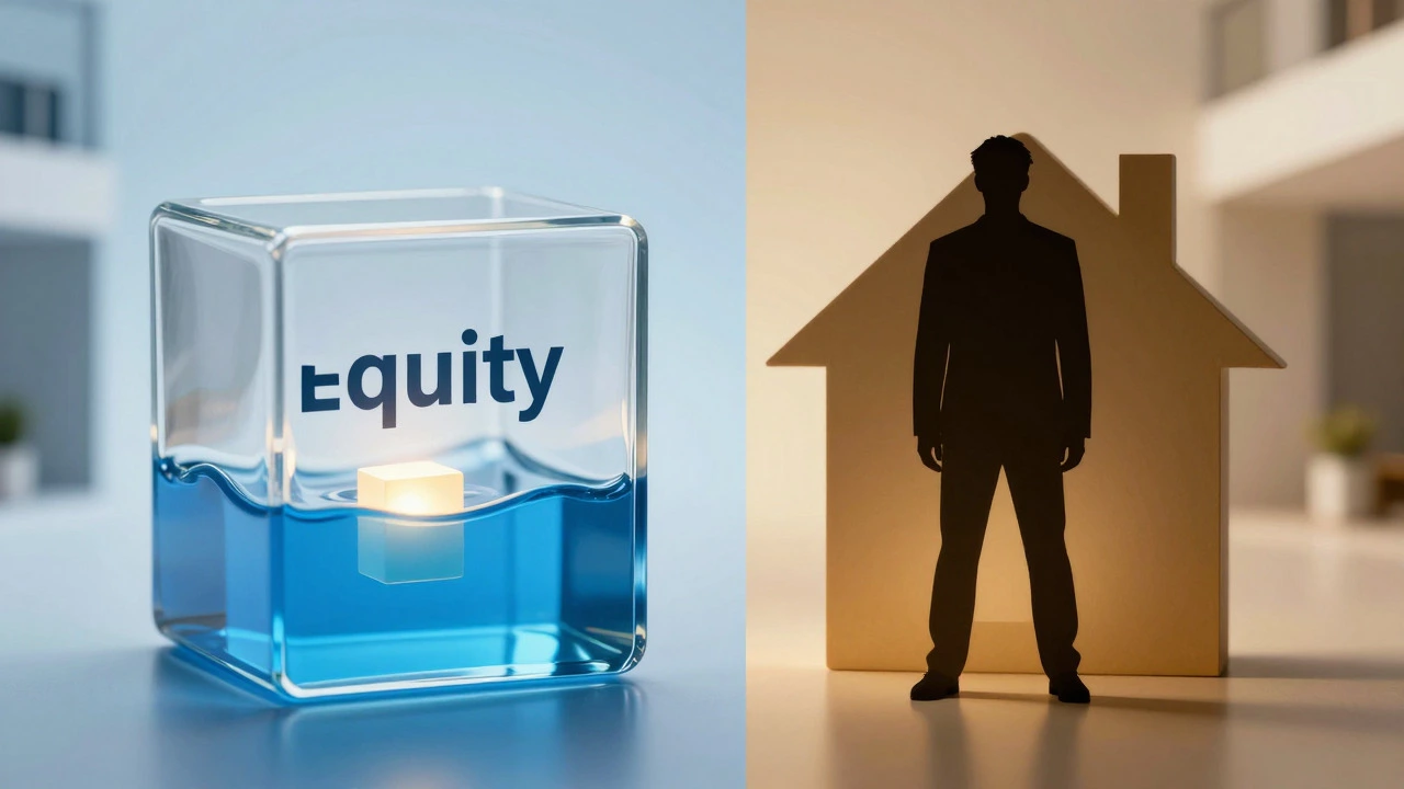 Conceptual visualization of property equity versus mortgage debt.