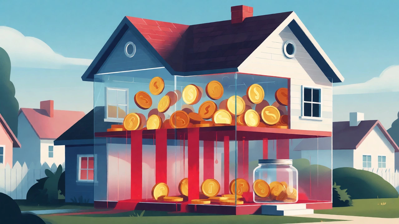 Glass house diagram showing rent inflow and expense outflow resulting in saved cash.