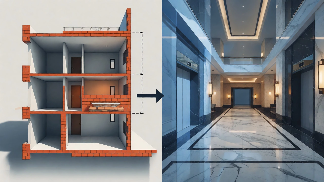 Visual comparison of carpet vs super built-up area